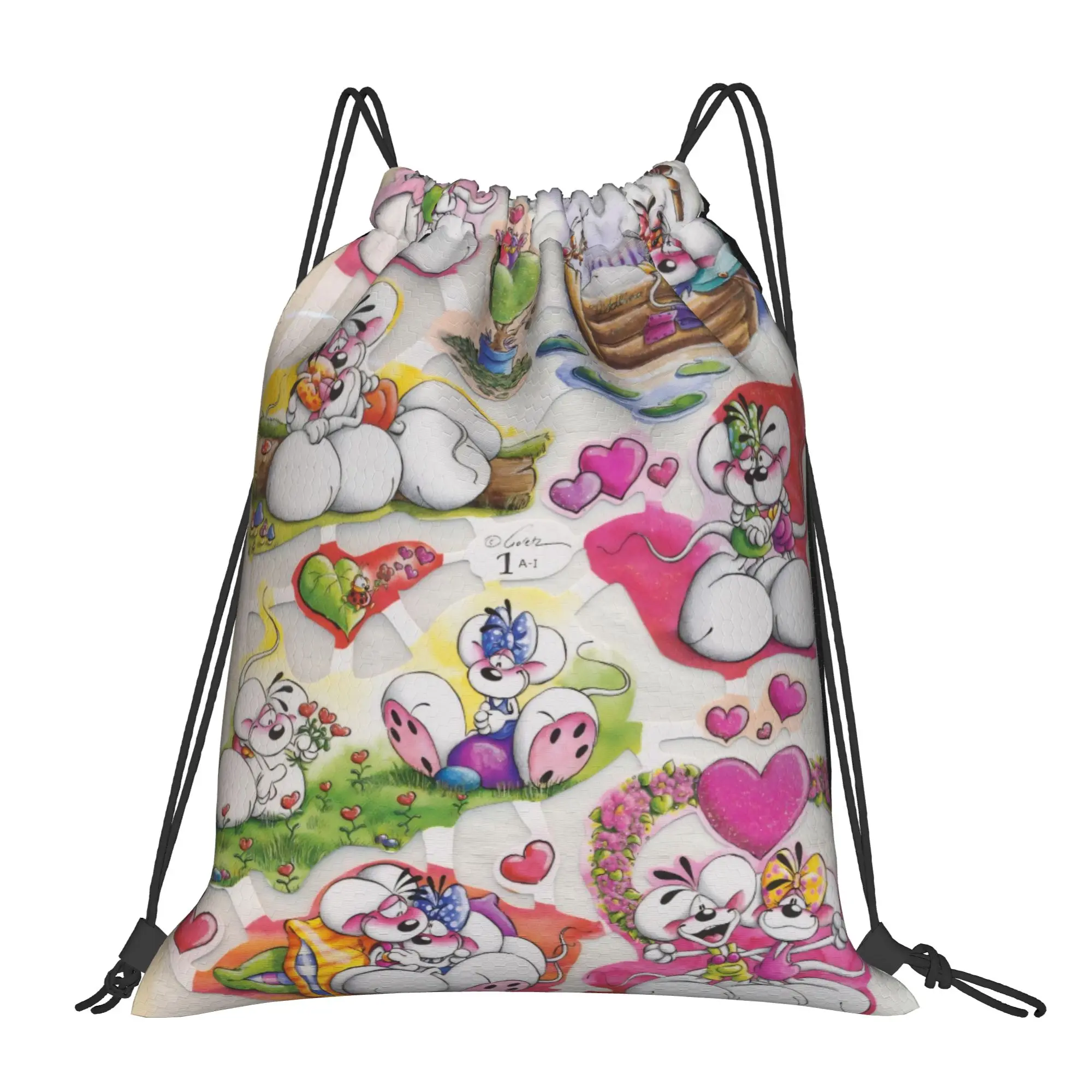 

Мультяшный рюкзак-мешок D-Diddl Rat с милым рисунком, спортивная сумка для спортзала, водонепроницаемый мешок на шнурке для тренировок