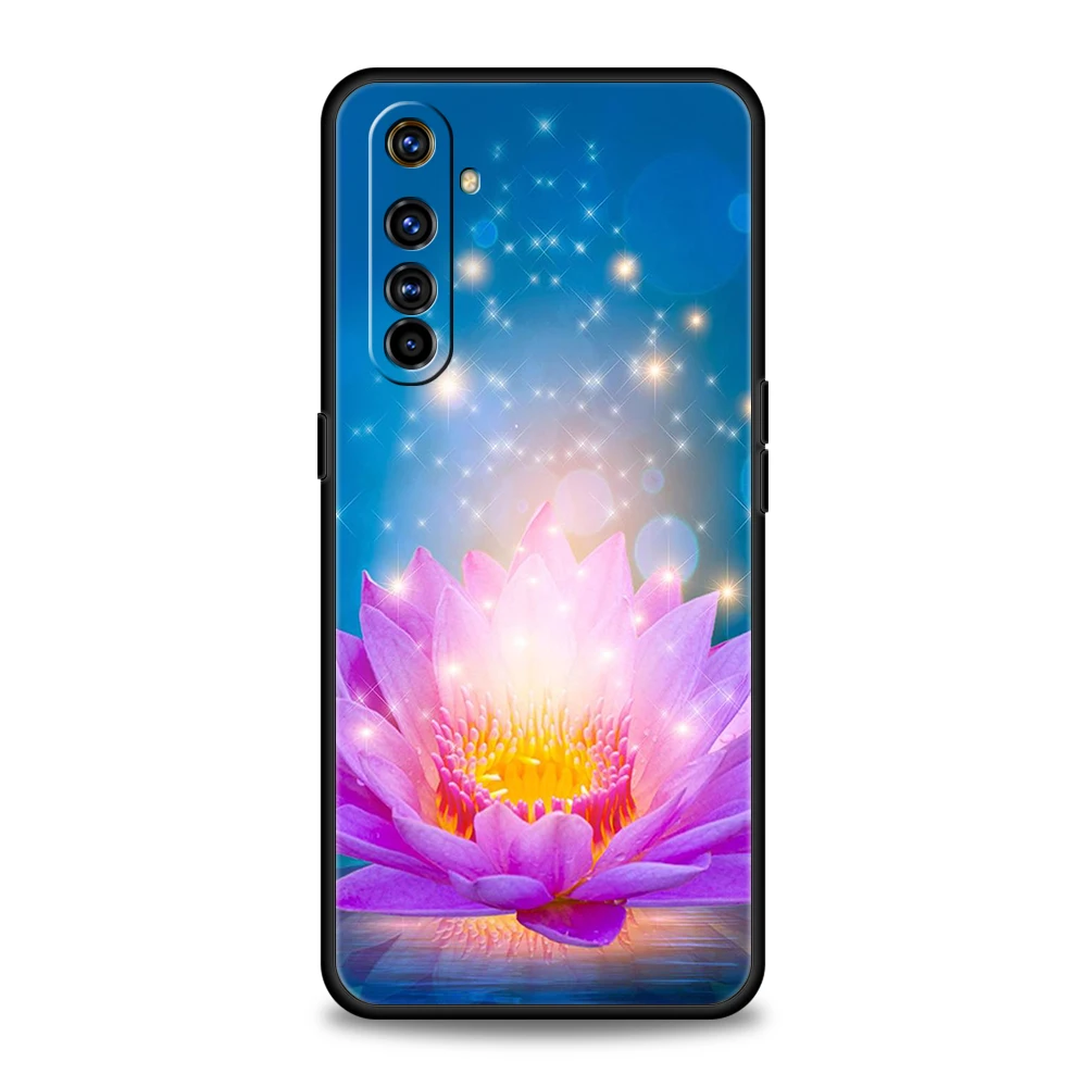 Lotus Blue White Flowers Phone Case For Oppo A12 A15 A16 A74 A76 Find X5 Pro A54 A53 A52 A95 Reno 6 7 SE Z A9 2020 Pro 5G Cover