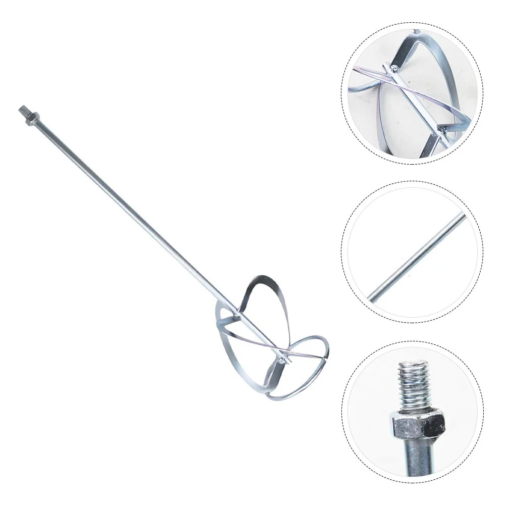 Stirring Rod Cement Mixing Paddle Electric Whisk Paint Stick Steel Mixer Attachment Plaster