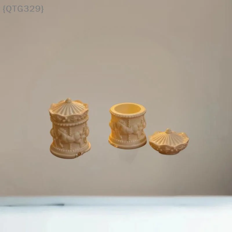 Novel Carousel Mini Storage Box Toy, Dollhouse Coffee Case, Interior Decoration Element