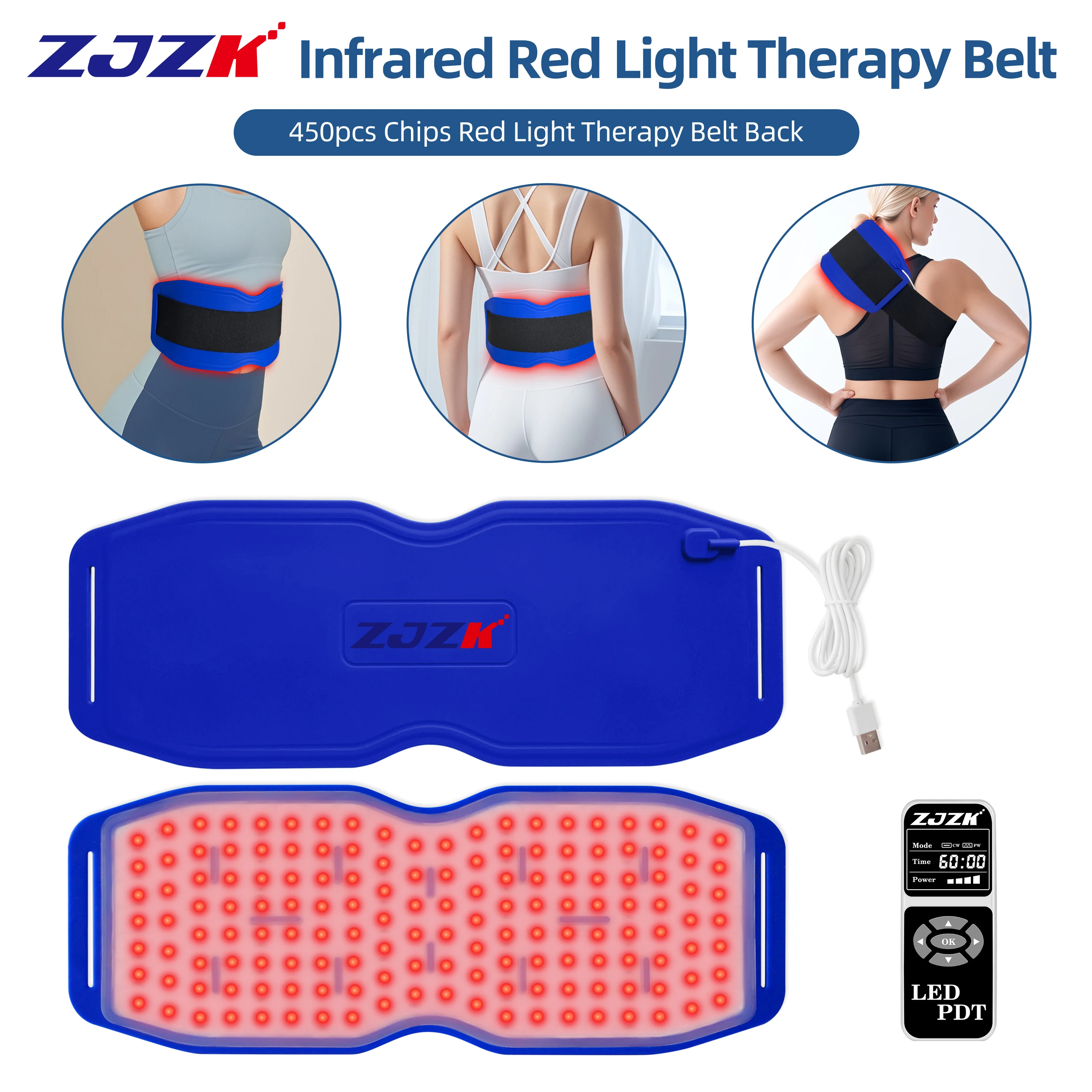 

ZJZK Infrared Cold Laser Vet Therapy 660nmx150chips For Cats Speed Up 850nmx150chips+940nmx150chips Wound Healing Relieves Pain