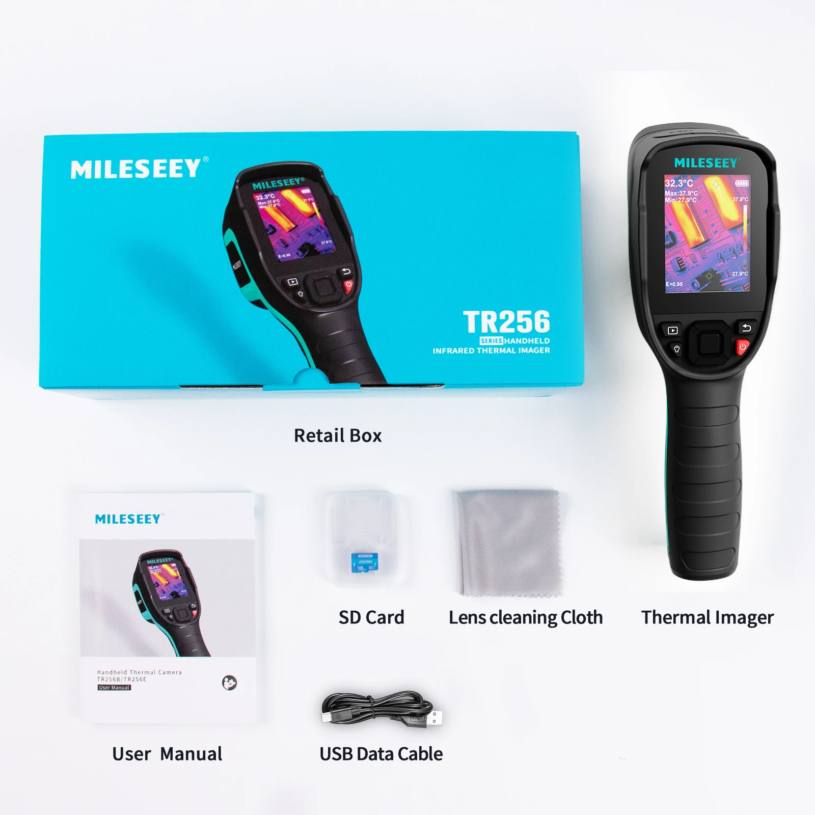 MILESEEY TR256E TR256B Thermometer,256X192 High Resolution,High Temperature Tracking,PCB Repair,Floor heating Detection Analyser