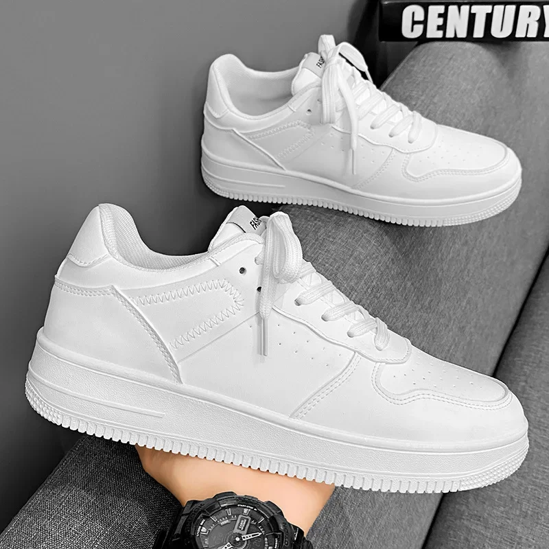 Men's Sneakers 2024 New Casual Sports Shoes for Men Lightweight PU Leather Breathable Flats Mens Tenis Shoes Zapatillas Hombre