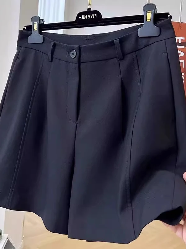 

Loose Wide Leg Suit orts for Men Summer Thin Lightweight Drapey Straight Cut Hot Pants Casual Leisure Trousers SPTTAX Brand