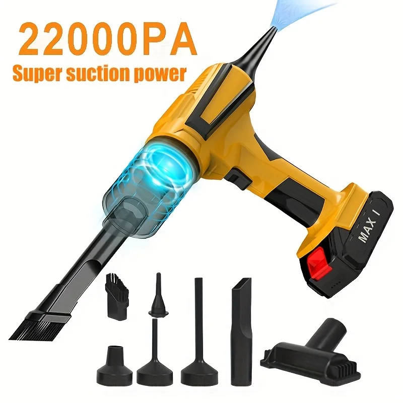 

Мощный автомобильный пылесос 22000 PA, мини-ручной пылесос AbuDodo, портативный ручной пылесос, с аккумулятором 1500 мАч * 5