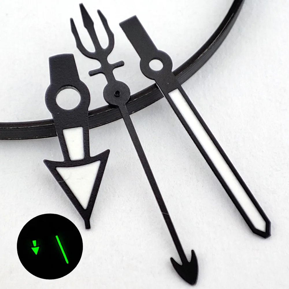 NH35 Hands Sea King Trident Hands Green Luminous Hands Suitable for NH35 NH36 NH38 Movement Watch Parts Replacement Accessories