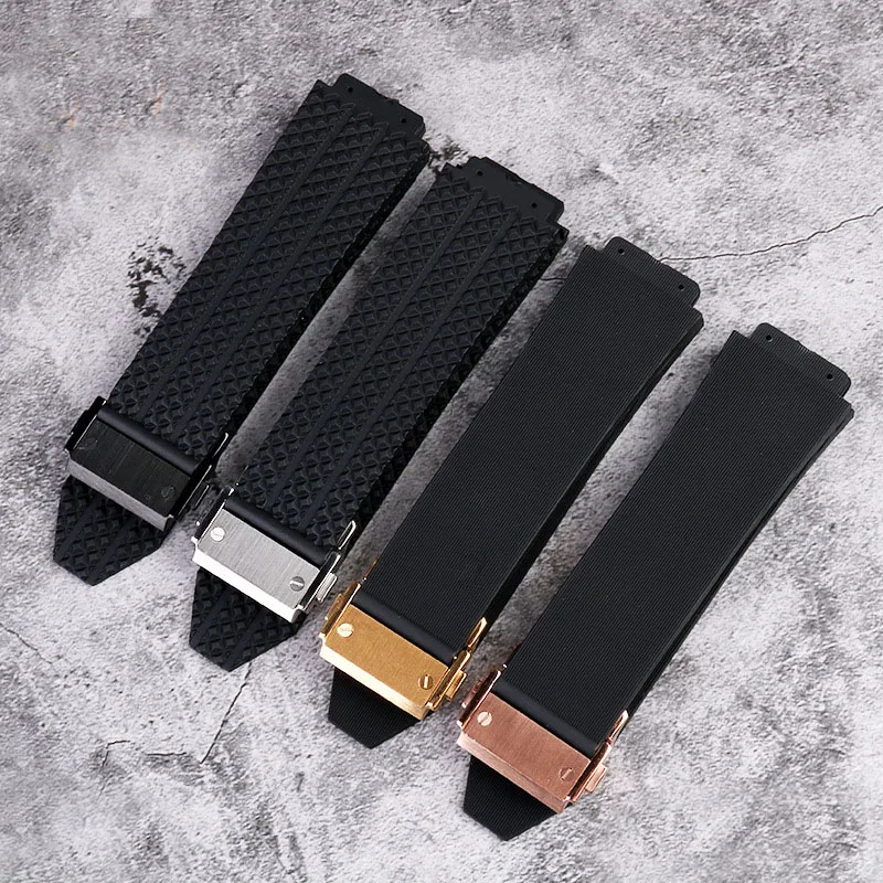 

26X19mm 24X17mm High-Quality Silicone Rubber Watch Strap Suitable For HUBLOT Wheel Hub Watchbands men Strap Of Big