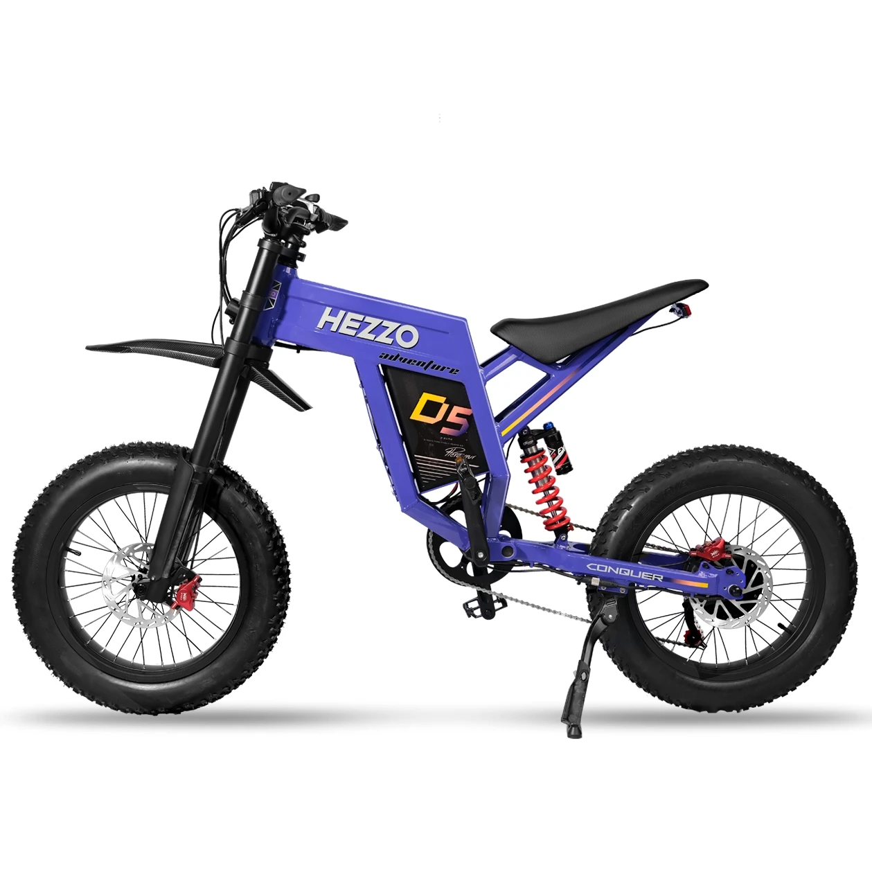 HEZZO 3000W 60V 43mph Powerful Electric Dirt Bike D5 20*4.0 Fat Tire Adult E-Motocross 75-93Miles US Stock 1-Yr Warranty