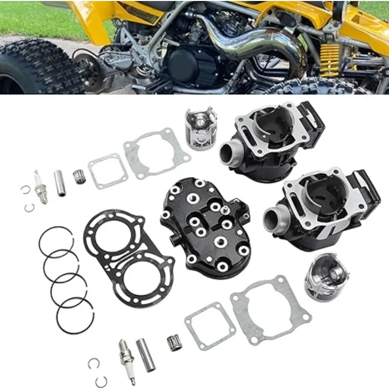 

Motorcycle Engine Cylinder Head Piston Gasket Top End Kit 64mm 347CC Motor for Yamaha Banshee 350 YFZ350 1987-2006 ATV Motoblock