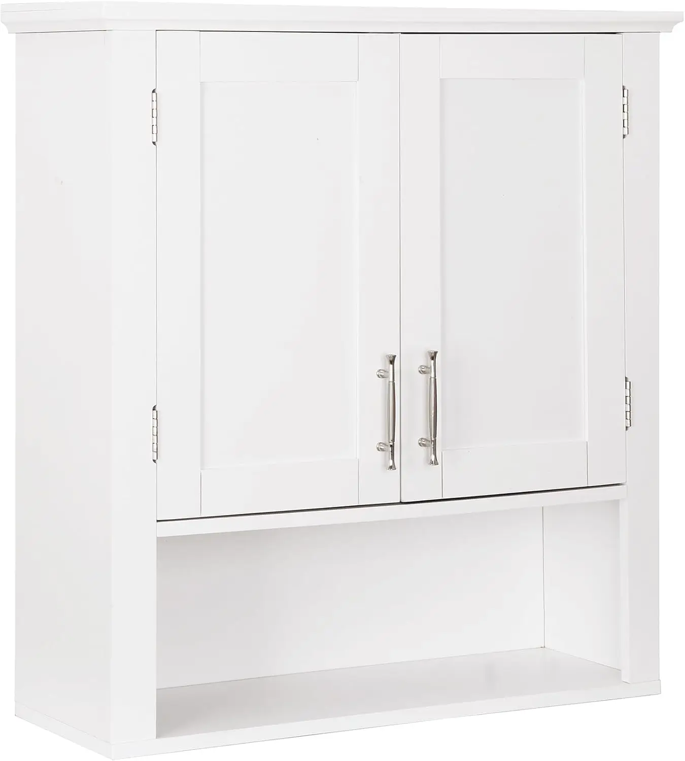 

Bathroom Wall Cabinet Over The Toilet, Medicine Cabinet with Two Doors and Three Shelves, White