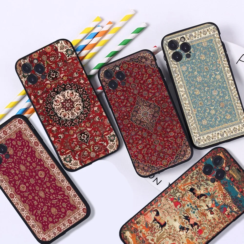 Persian Carpet Phone Case Silicone Soft For iphone 15 14 13 12 11 Pro Mini XS MAX 8 7 6 Plus X 2020 XR Shell