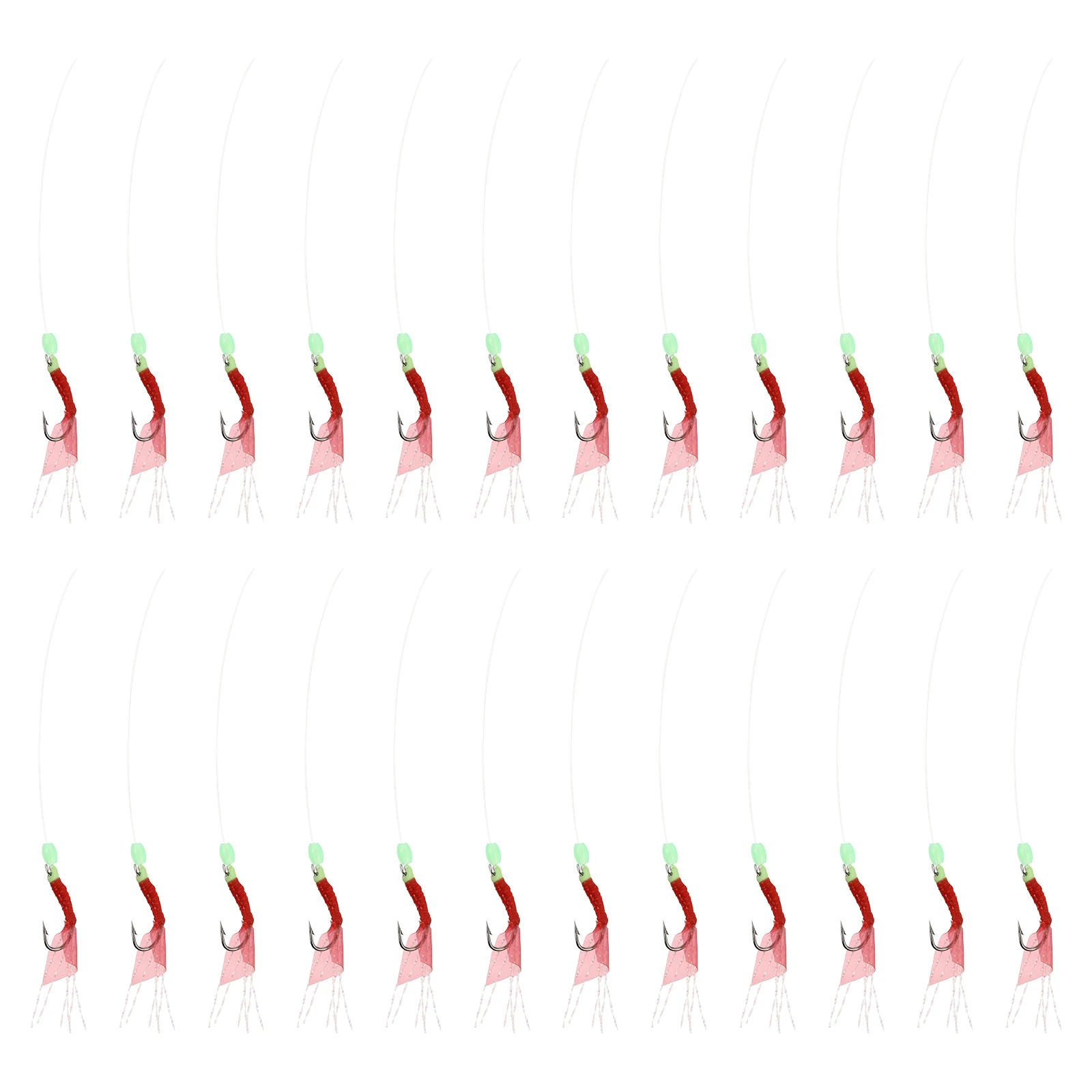 

25 Pcs Fishing Hooks Bait Luminous Shrimp Skin Flashers Glow Wear Resistant Corrosion Lightweight High Quality