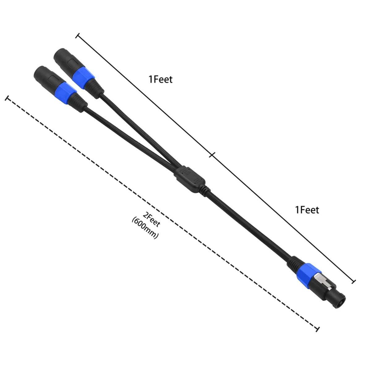 مكبر الصوت ذكر إلى 2 أنثى الفاصل كابل المتكلم كسر تويست قفل كابل الصوت NL4FC 4 الأساسية المتكلم موصل التوصيل