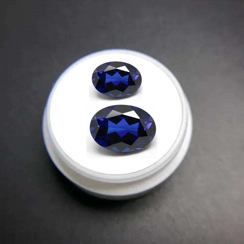 

Pretty Blue Sapphire Oval Faceted Cut VVS Loose Gemstone for for Jewelry Accessories and Collections DIY Gems