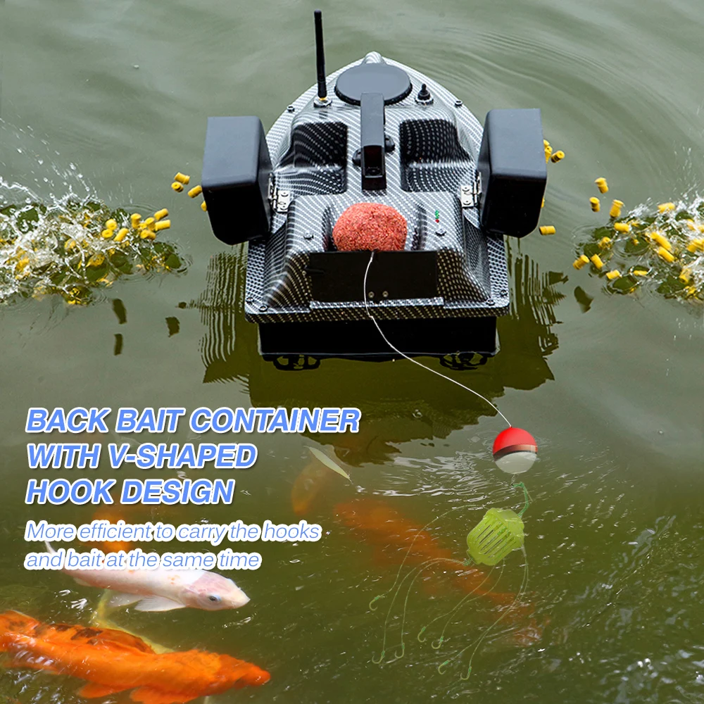 RC Fishing Bait Boat GPS Positioning Automatic Return Three Warehouse Bait Boat Dual-Engine Remote Control Fishing Boat 12000MAH