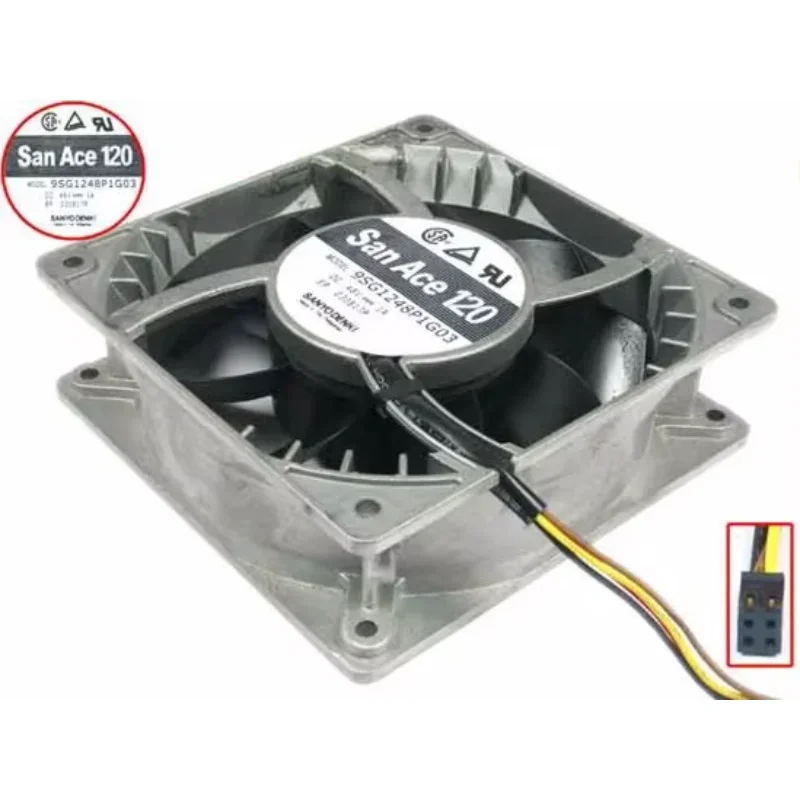 

Sanyo Denki 9SG1248P1G03 DC 48V 1.00A 4-Wire 120x120x38mm Cooling Fan