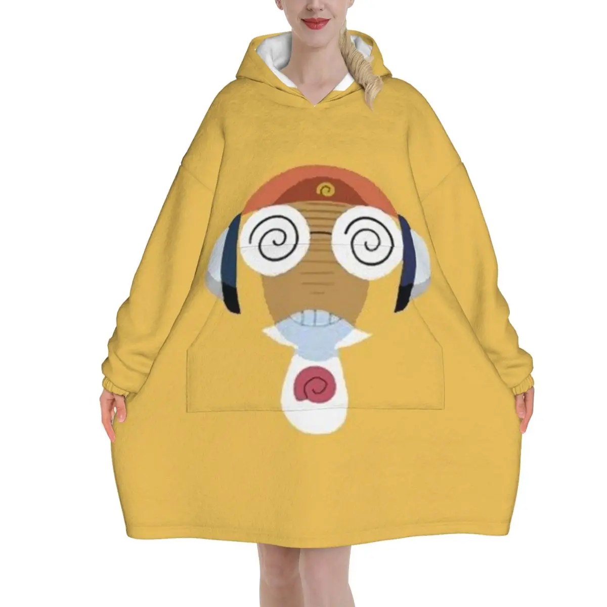 Keroro Gunso Oversized Blanket Hoodie Sweatshirt Long Fleece Hooded Wearable Blanket with Large Pocket for Women Men