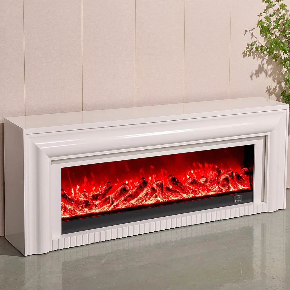 

European Modern Style Realistic Fire Effect Panel Wooden Wall Background for TV Stands for Home Furniture Living Room Decor