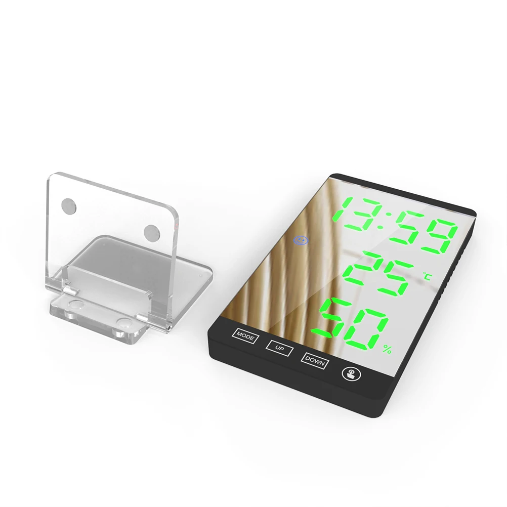 

Digital LED Desk Clock Alarm Temperature Humidity Display Large Screen USB Charging Multifunctional Home Lightweight Portable