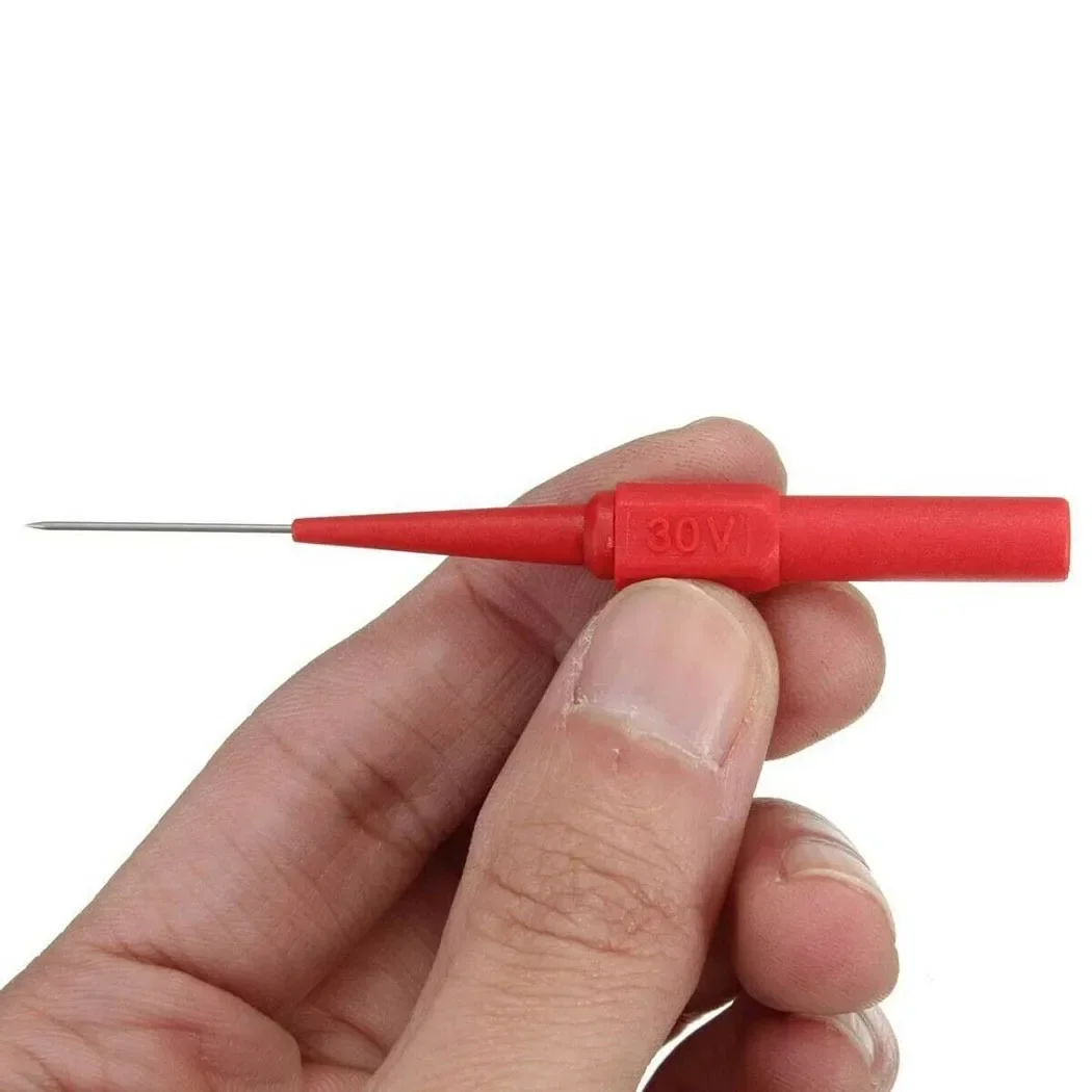 Imagem -05 - Sondas de Teste Multímetro Não Destrutivo Agulha Perfurante de Isolamento Vermelho Preto 30v Plugue Banana Pcs 10 Pcs
