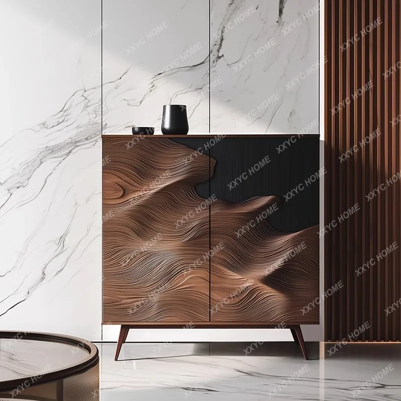 Entry living room integrated shoe cabinet, entrance cabinet, solid wood storage side cabinet