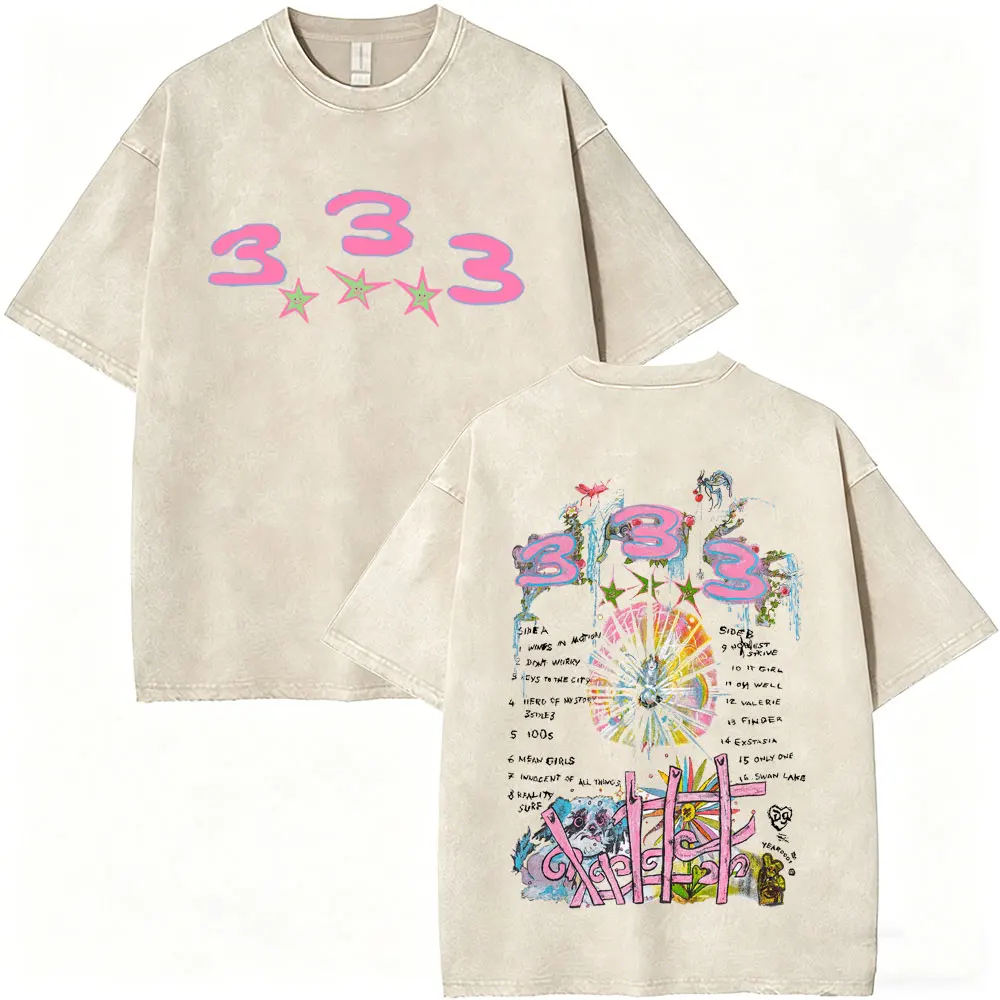 

Washed Vintage Rapper Bladee 333 Album Graphic T Shirt Ecco2k‌ Drain Gang T-shirt Men Women Hip Hop Fashion Oversized T-shirts