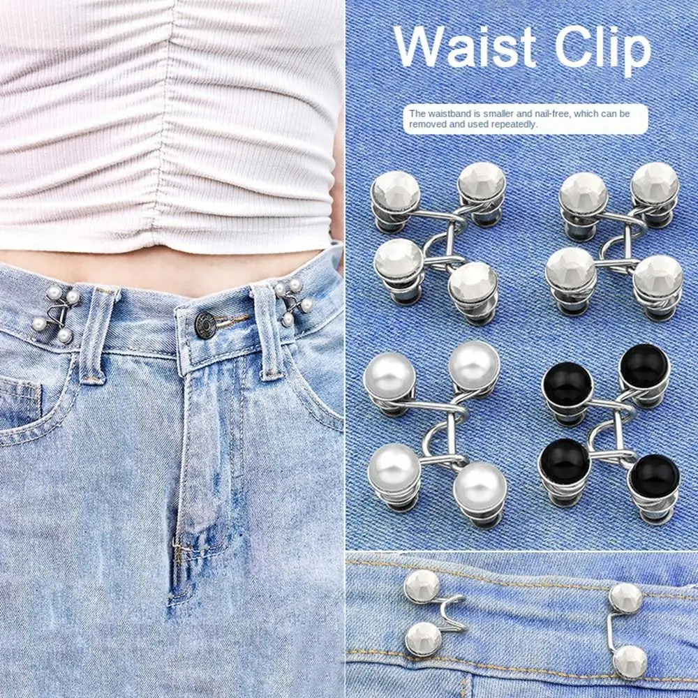 Clothing Accessories Waist Closing Button Metal Pins Jeans Ornaments Tighten Waist Button Detachable Adjustable Waist Clip Women