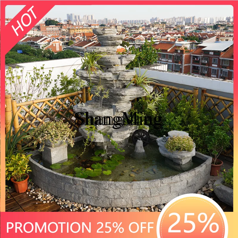 

CL садовый рокарий фонтан с проточной водой пейзаж украшение для бассейна балкон бассейн циркулирующая вода счастливый орнамент