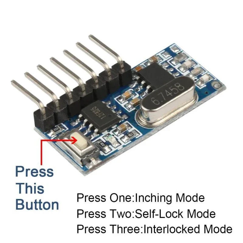 Modulo ricevitore relè RF GERMA 433 mhz uscita Wireless a 4 canali con pulsante di apprendimento e trasmettitore telecomandi RF 433 Mhz fai da te