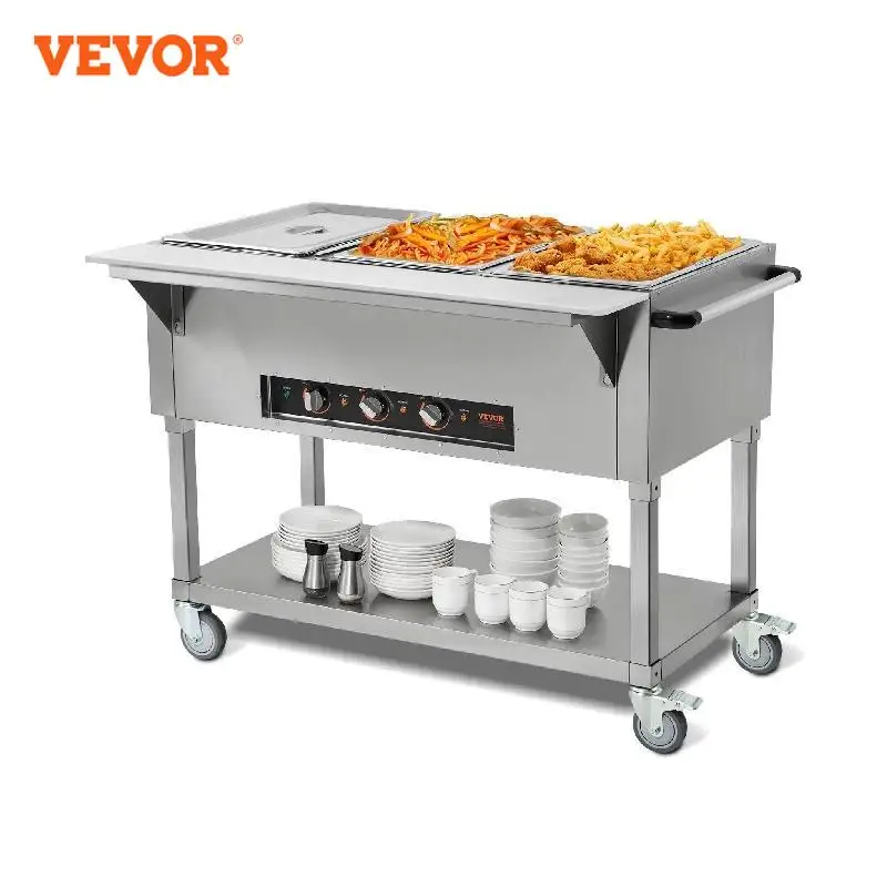 

VEVOR 2 3 4 5Pan Commercial Food Electric Steam Table Professional Buffet Catering Food Warmer Food Grade Stainless Steel Server