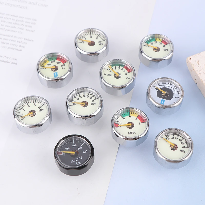 Air Mini Micro Pressure Gauge Manometer | Thread M10 M8 | 5MPA 10MPA 20MPA 30MPA 35MPA 40MPA 300BAR 3500PSI 5000PSI 6000PSI