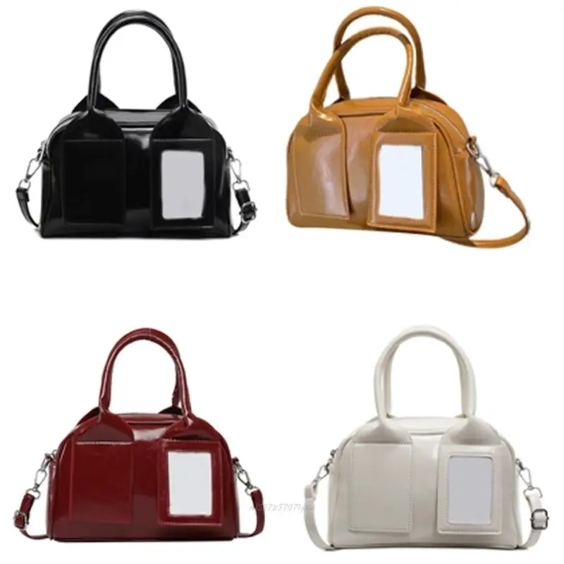 

X5XA Eye Catching Casual Crossbody Bag PU Shoulder Bags Adjustable Shoulder Strap Compact Satchel For Essential Organization