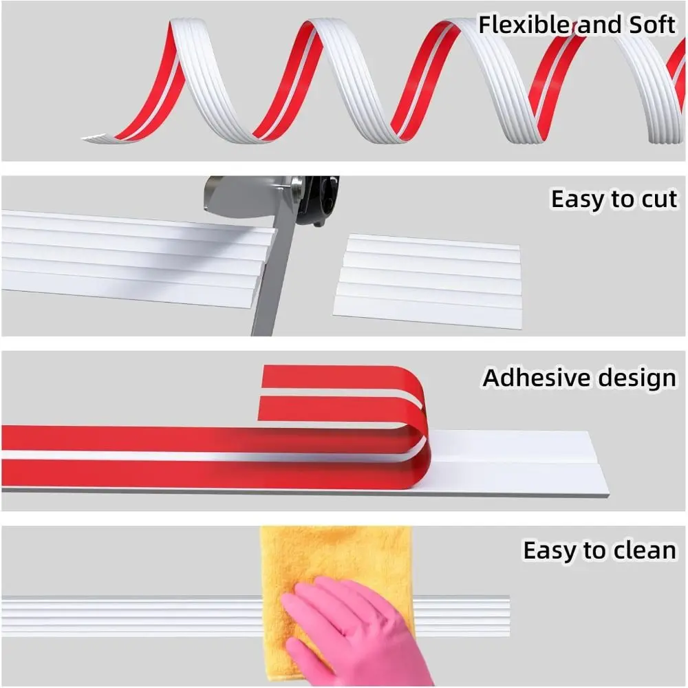 High Quality Self Adhesive Wall Corner Protector Flexible Peel and Stick Caulk Strip 1m Corner Trim Moulding Inside Outside