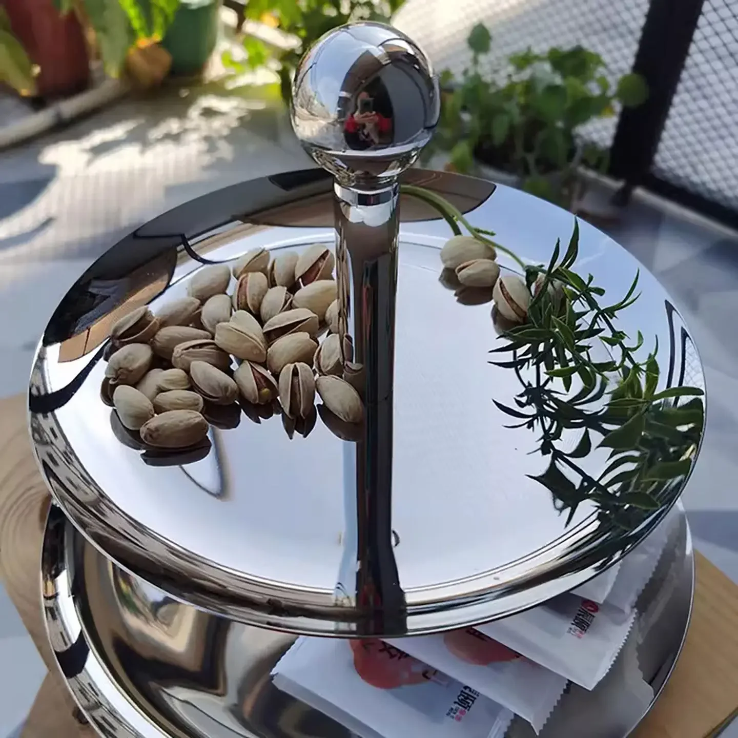 Z30- 304 stainless steel fruit plate multi-layer dim sum plate hotel KTV hot pot ingredient creative plating