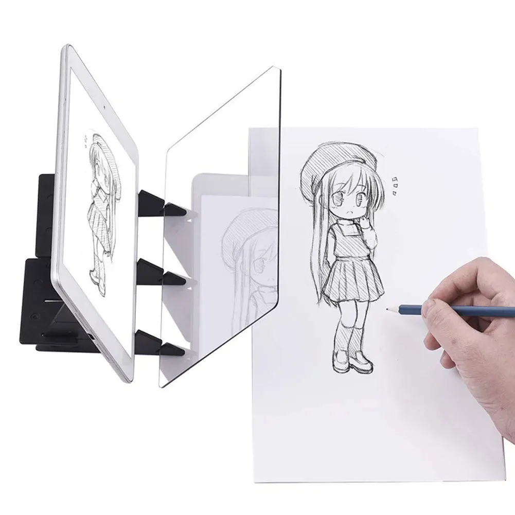 LED Projection Drawing Copy Board Kids Projector Painting Tracing Board Sketch Specular Reflection Dimming Bracket Holder Child