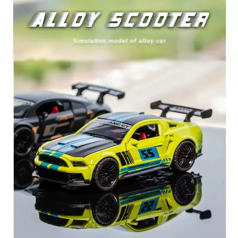 1 piece of graffiti art simulation alloy sports car racing model ornaments children's three-door coasting car boy's favoritegift