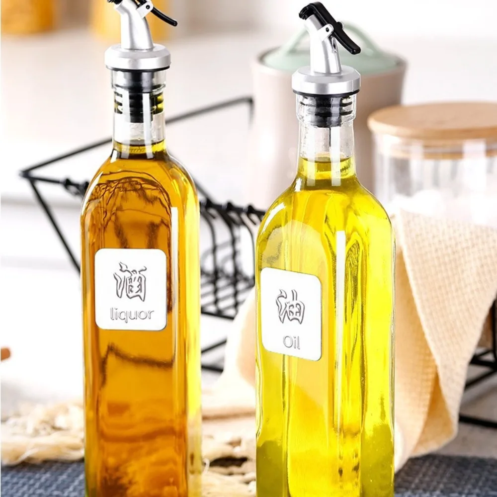 Transparent Glass Automatic Opening Closing Nozzle Oil Bottle Leakproof Household Kitchen Soy Sauce Vinegar Pot Seasoning Bottle