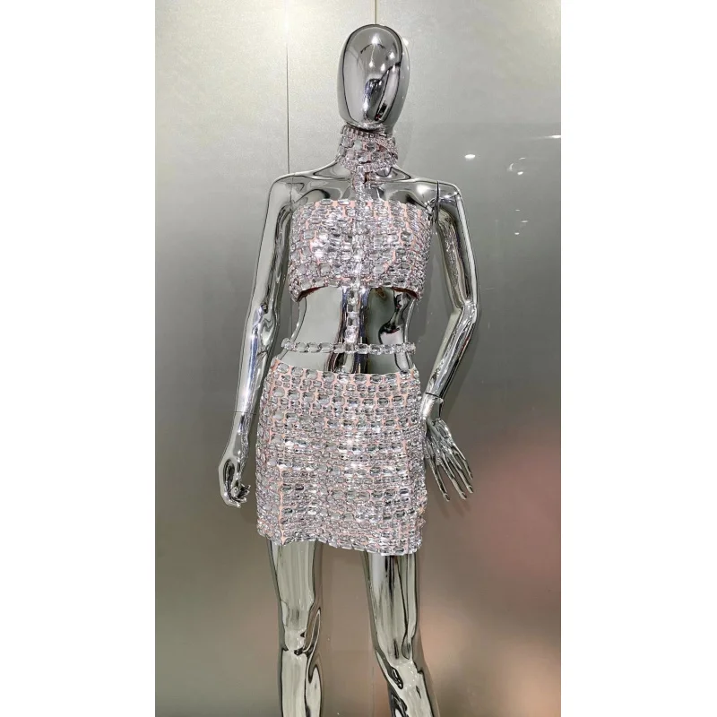 2025Новое поступление, роскошное модное колье со сверкающими бриллиантами, сексуальное легкое роскошное вечернее платье без бретелек, предмет