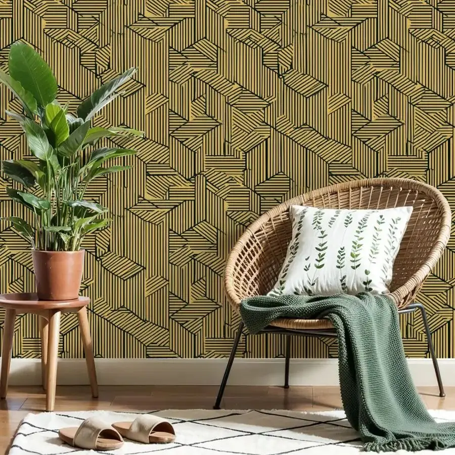 

Абстрактные геометрические обои ярких форм 22,83 "X 118" водонепроницаемые обои для гостиной/спальни/ванной комнаты ПВХ стикер на стену