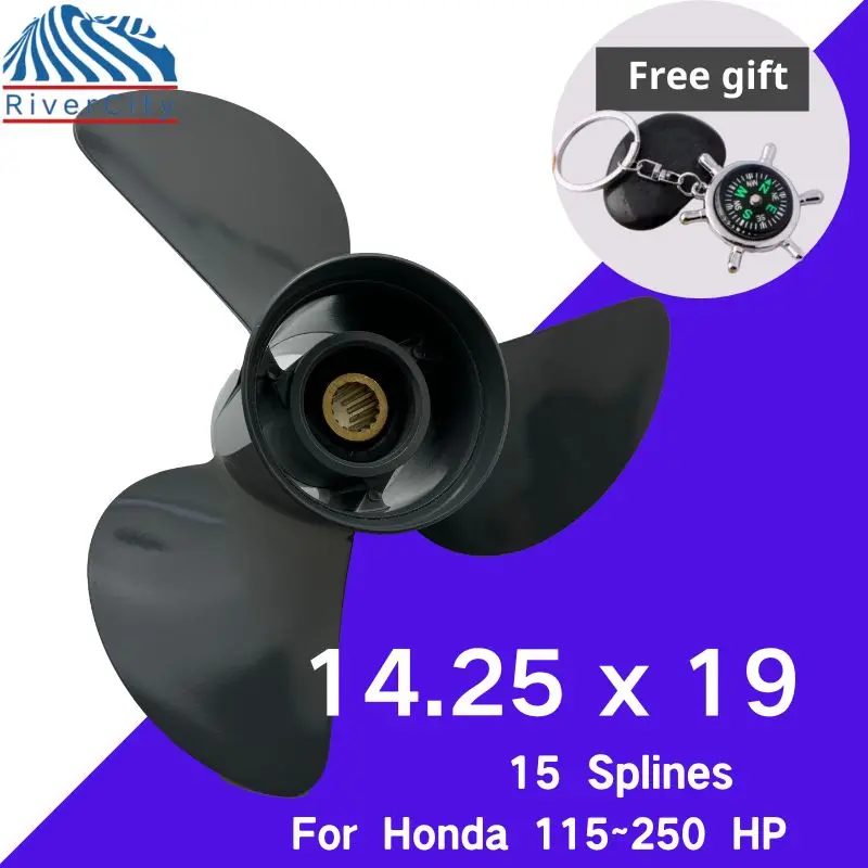 For Honda 115 HP 200 HP 250 HP Outboard Propeller 14.25×19 Boat Motor Aluminum Alloy Screw Ship Marine Engine 3 Blade 15 Spline