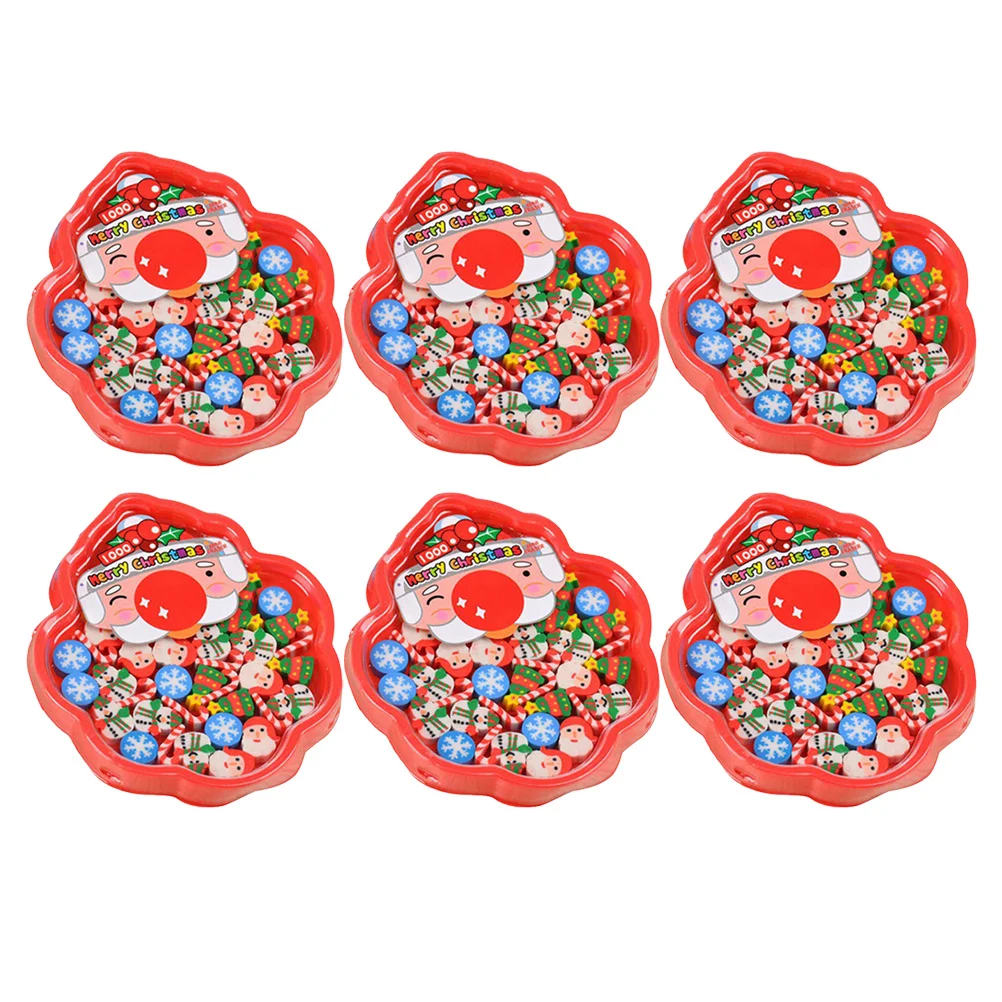 

6Pcs Santa Claus Christmas Erasers Red Vibrant Pencil Erasers for Children Party Favors Gift School Stationery Novelty Holiday