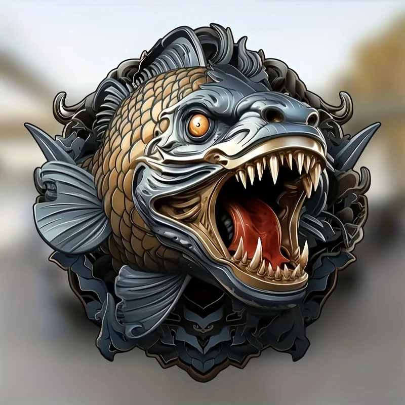 Fish Heavy Metal Mermaid Vinyl Multifunctional Sticker Car Sticker