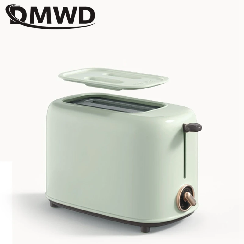 DMWD 6เกียร์ไฟฟ้าขนมปังเครื่องปิ้งขนมปัง650W อัตโนมัติเครื่องทำแซนวิชอาหารเช้าเครื่องป้องกันฝุ่นฝาปิดคู่ความร้อน220V
