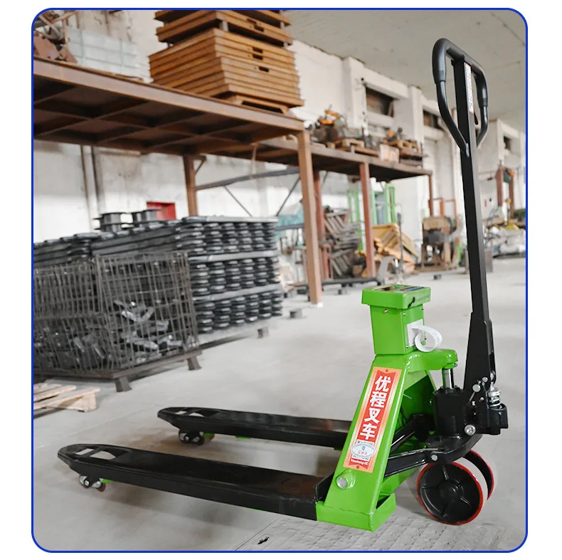 LH Manual hydraulic handling trolley Weighing pallet trolley Forklift
