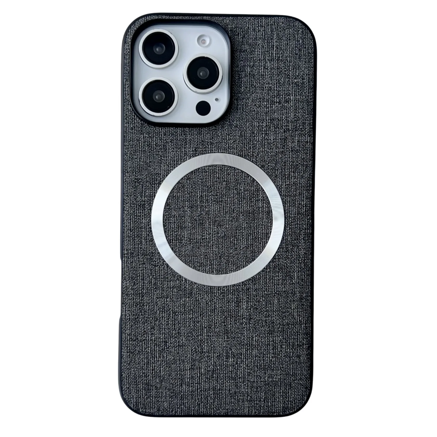 Capa de tecido compatível com MagSafe para iPhone 16/15/14, carregamento sem fio e queda militar testada