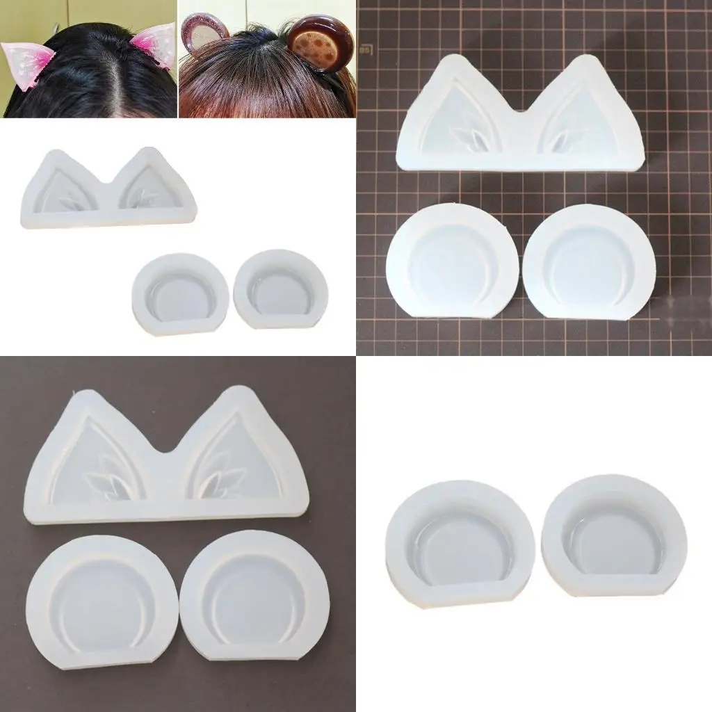 

J78F кристаллическая эпоксидная форма, кошачьи уши, медвежьи уши, аксессуары для волос «сделай сам», набор из 2 предметов