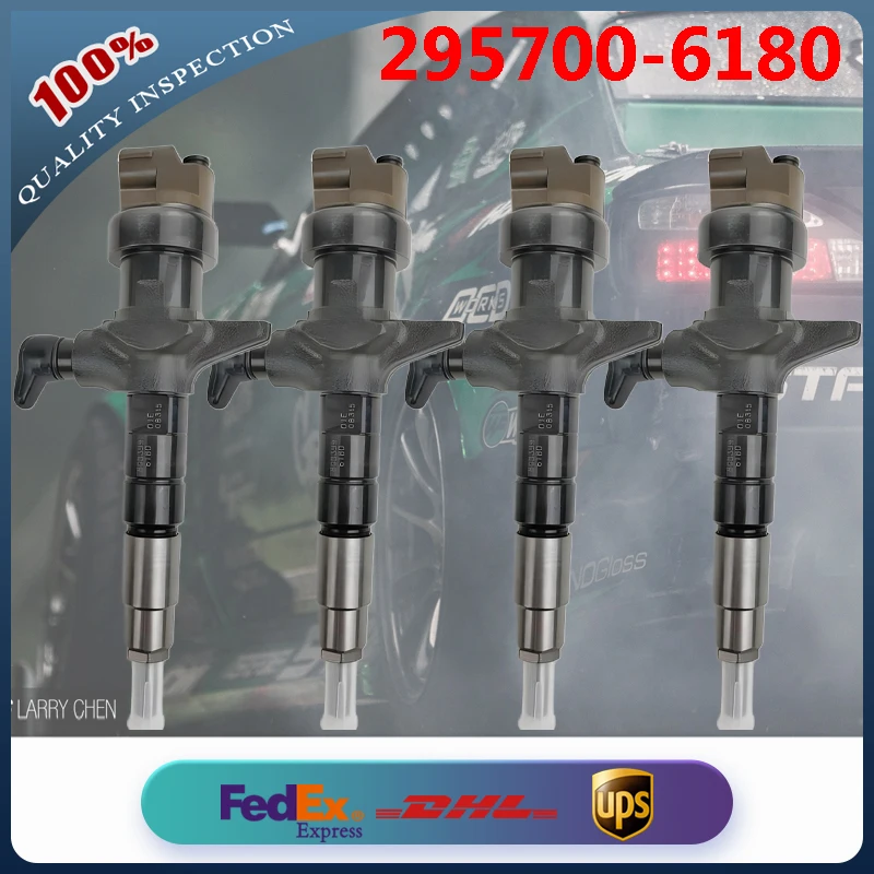 4 個のコモンレールディーゼルインジェクターアセンブリ 2249584 295700-6180 インジェクターノズル トヨタ ハリックス トラック用