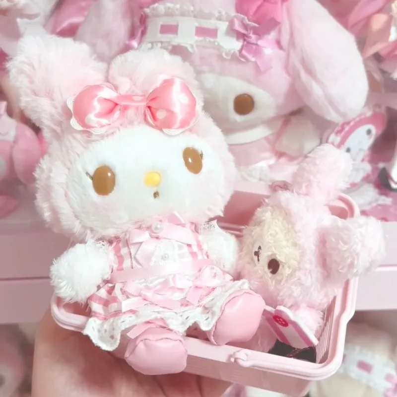 Carino fragola cameriera pizzo bocca a pois mia melodia peluche Sanrio bacca bianca melodia peluche portamonete portafoglio regalo cuore femminile