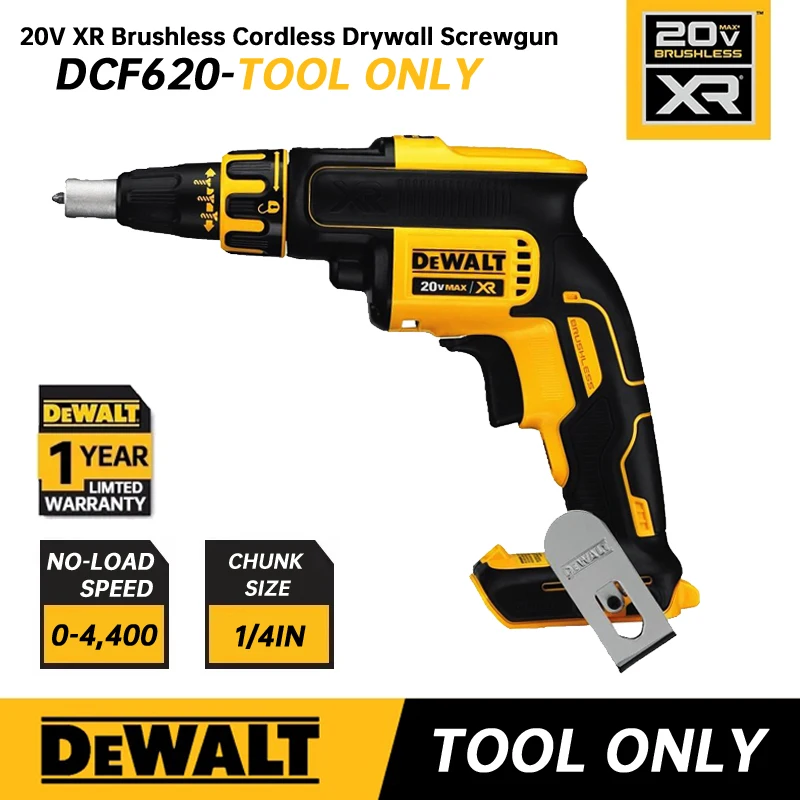 DEWALT DCF620 Drywall Screw Gun 20V Handheld Automatic Feeding Nailing Machine Brushless 360 Degree Rotation Nail Gun