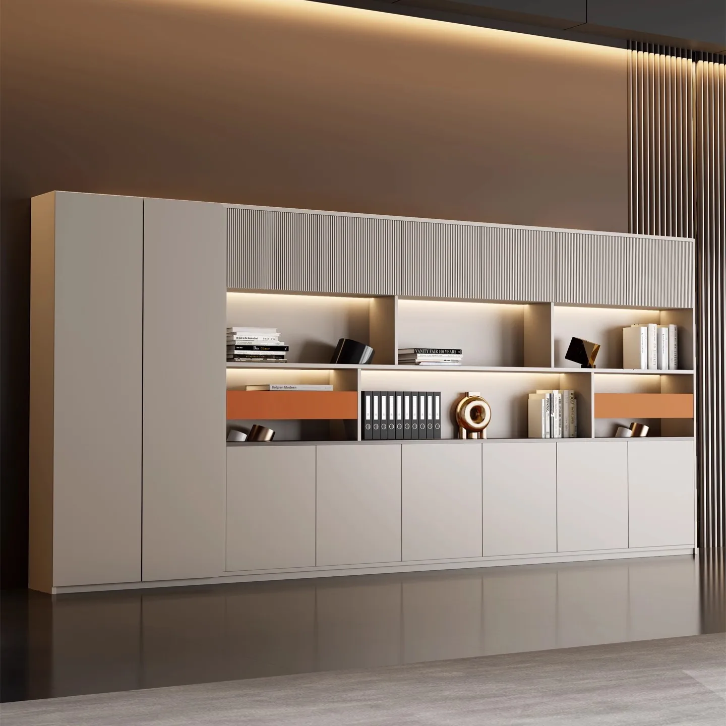 File cabinet Wooden boss Office bookcase Simple modern data cabinet File  Locker Background  Light luxury